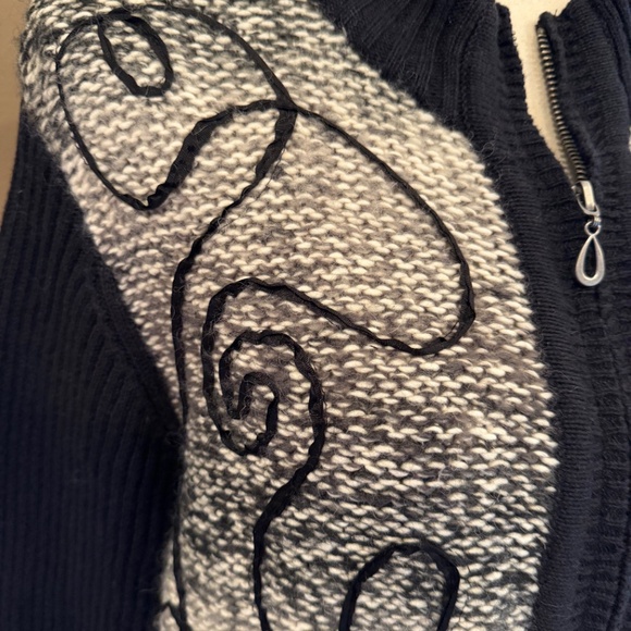 NWT Breckenridge Cardigan Women's Black & Cream Full Zip Sweater, Size 2X - Picture 6 of 13
